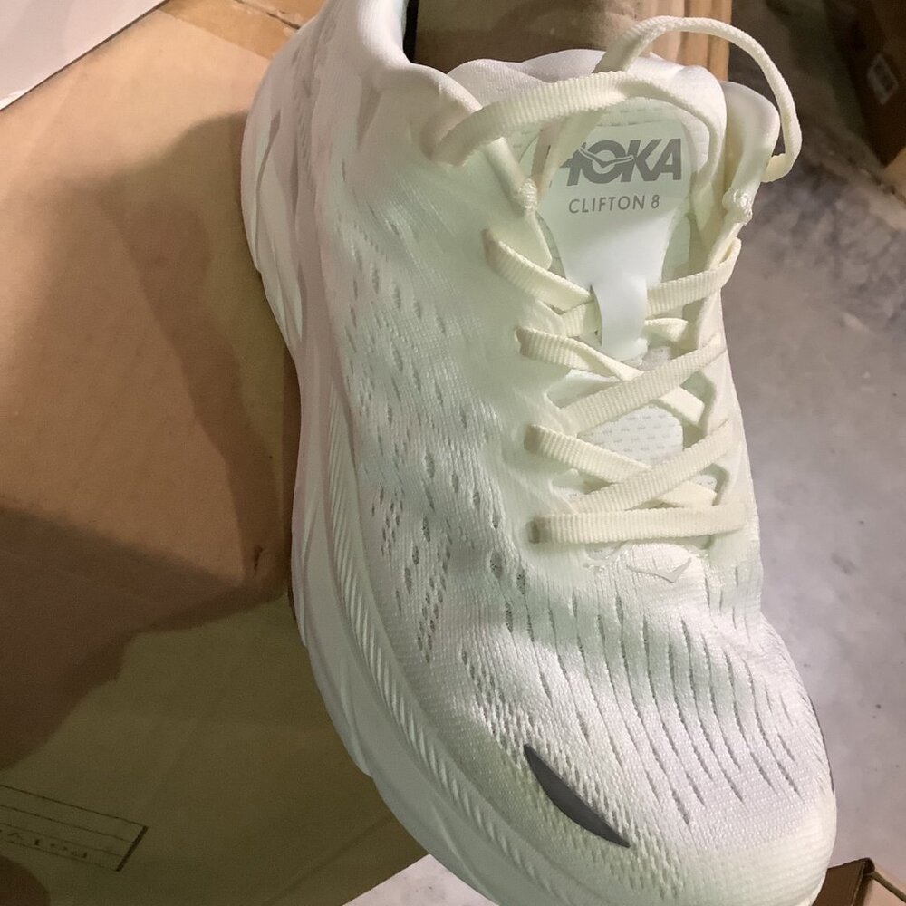 HOKA Clifton 8 Womens Shoes Color: White/White